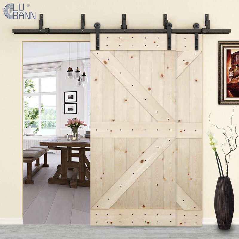 Lubann Bypass Double Sliding Barn Door Hardware Wayfairca 